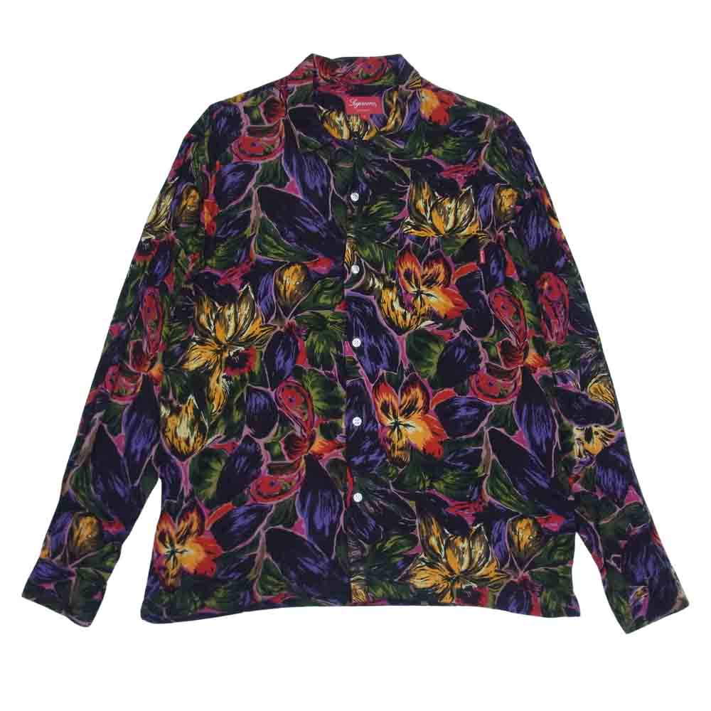 Supreme シュプリーム 16SS Painted Floral Rayon Shirt ペイント フローラル レーヨン シャツ マルチカラー系 L【中古】