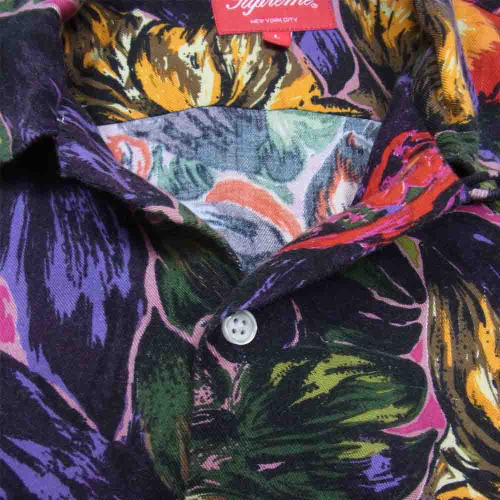 Supreme シュプリーム 16SS Painted Floral Rayon Shirt ペイント フローラル レーヨン シャツ マルチカラー系 L【中古】