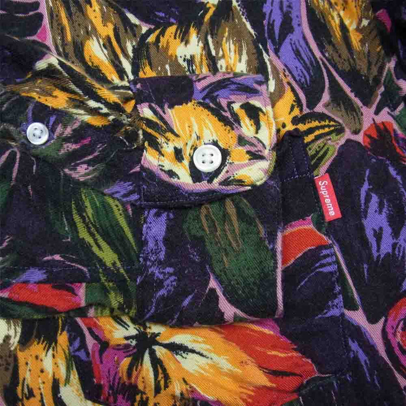 Supreme Painted Flower Rayon Shirt L