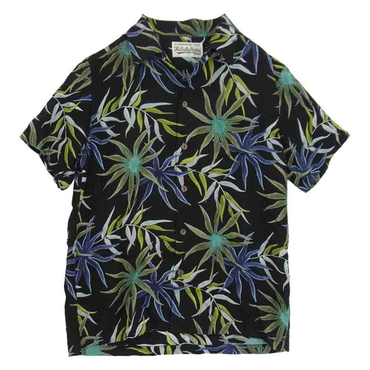 WACKO MARIA ワコマリア 16SS PRINTED FLOWER S/S HAWAIAN SHIRTS ハワイアン アロハ シャツ ブラック系 M【中古】