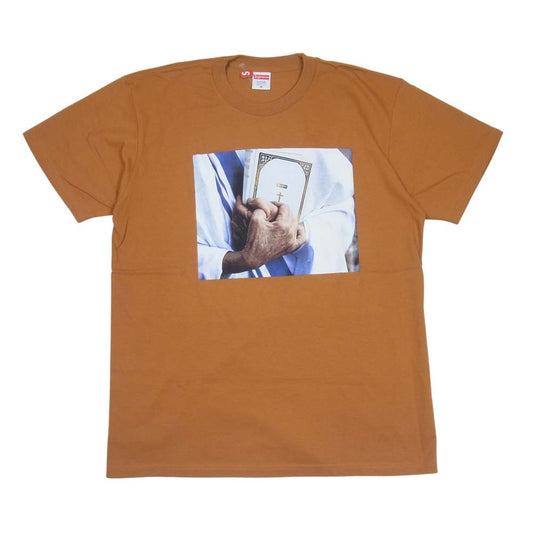Supreme シュプリーム 19AW Bible Tee バイブル フォト プリント Tシャツ ライトブラウン系 M【美品】【中古】