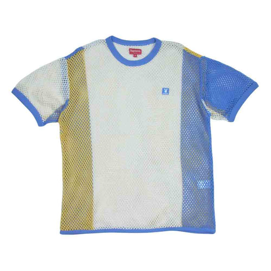 Supreme シュプリーム 21SS Playboy String S/S Top プレイボーイ ストリング メッシュ 半袖 トップ ライトブルー系 イエロー系 クリーム系【美品】【中古】