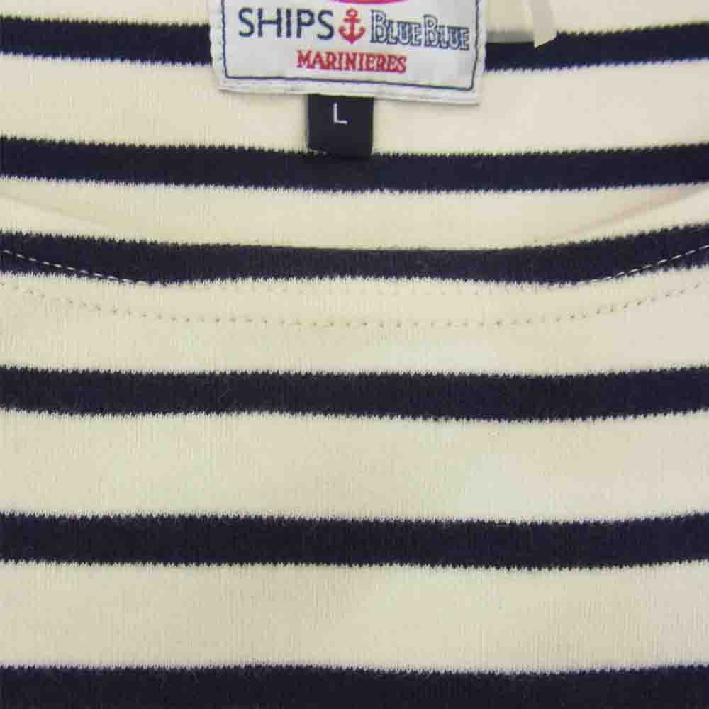 ARMOR LUX アルモーリュックス × SHIPS シップス × BLUE BLUE ブルーブルー ボーダー 長袖 Tシャツ ネイビー系 L【中古】