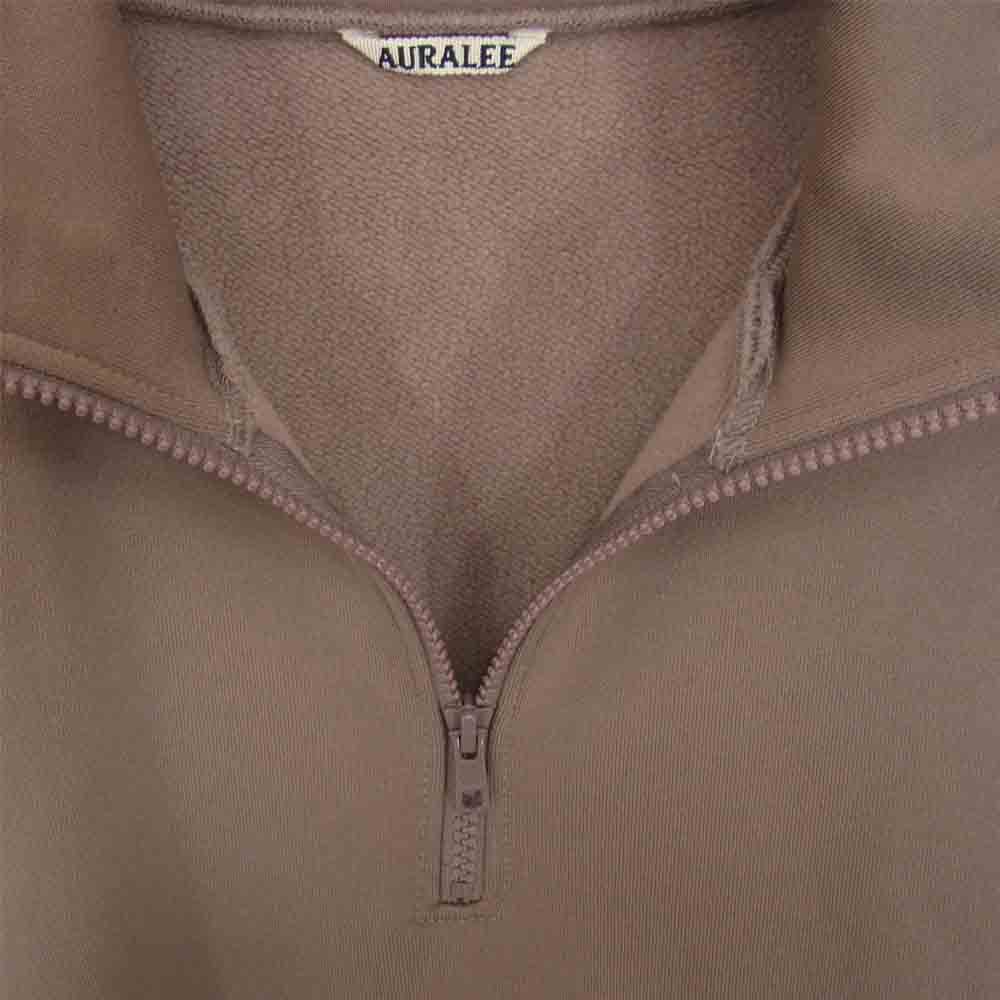 AURALEE オーラリー A9AP02PU BAGGY POLYESTER SWEAT HALF ZIP P/O ハーフジップスウェット ブラウン系 3【中古】