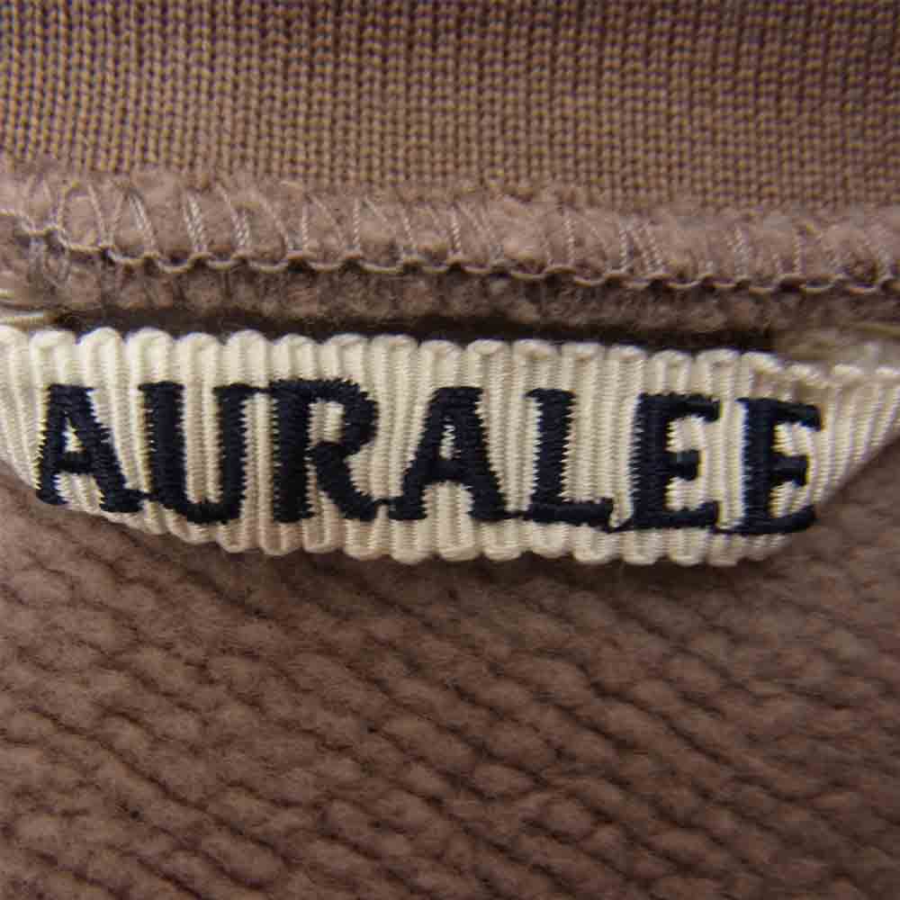 AURALEE オーラリー A9AP02PU BAGGY POLYESTER SWEAT HALF ZIP P/O ハーフジップスウェット ブラウン系 3【中古】