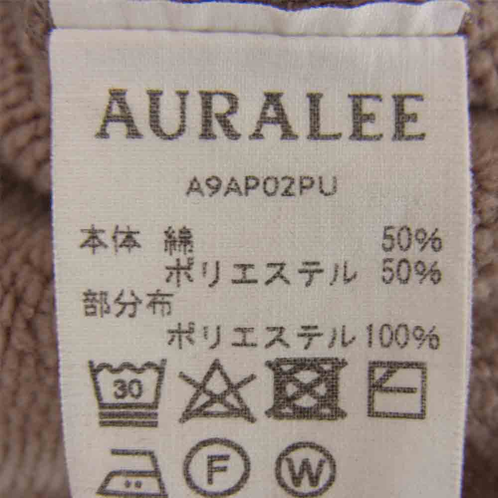 AURALEE オーラリー A9AP02PU BAGGY POLYESTER SWEAT HALF ZIP P/O ハーフジップスウェット ブラウン系 3【中古】