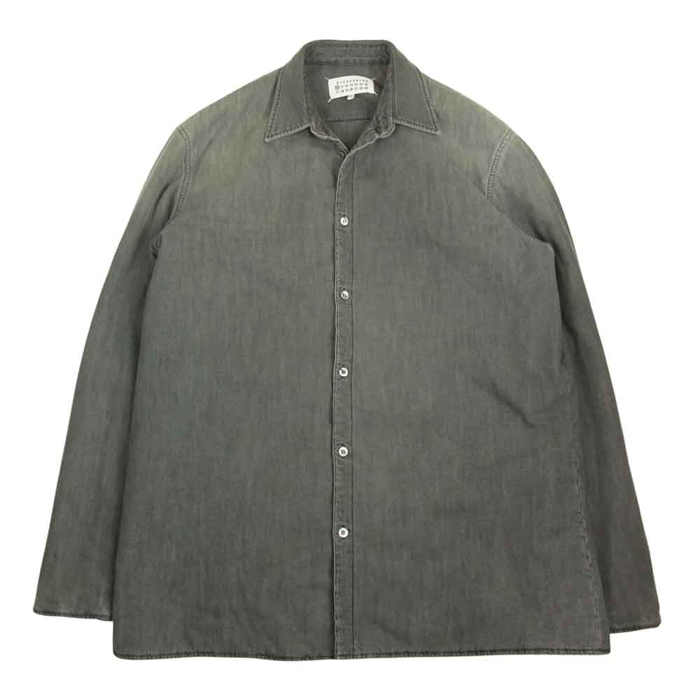 MAISON MARGIELA メゾンマルジェラ 20AW S50DL0449 10ライン PADDED SHIRT 中綿 デニム シャツ ジャケット グレー系 38【中古】