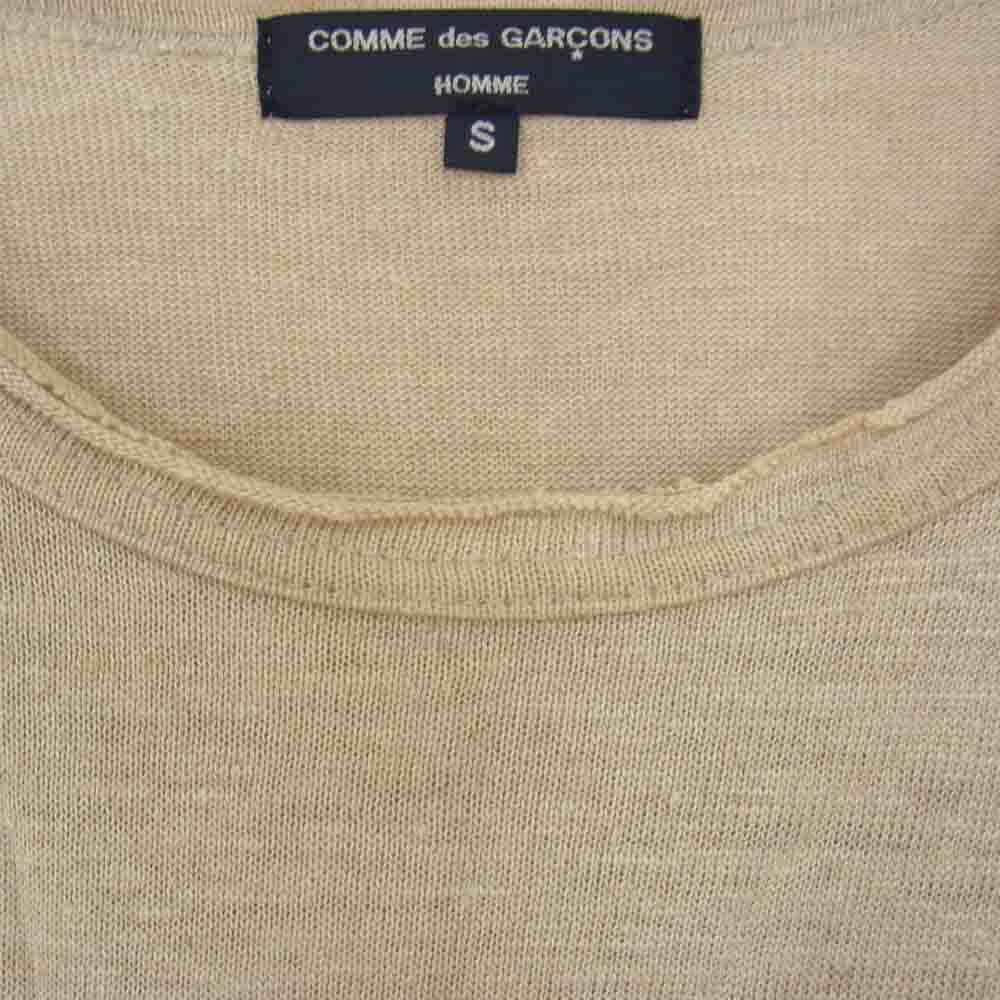 COMME des GARCONS コムデギャルソン HOMME AD2004 HO-T055 リネン ニット Tシャツ ベージュ系 サイズ表記無【中古】