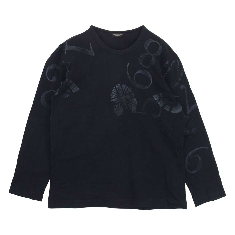 COMME des GARCONS コムデギャルソン HOMME PLUS 90S ヴィンテージ 顔料プリント 長袖カットソー ネイビー系 サイズ表記無【中古】
