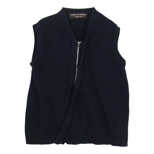 COMME des GARCONS コムデギャルソン HOMME PLUS 90S ヴィンテージ AD1997 PN-100420 ジップ ニット ベスト ネイビー系 サイズ表記無【中古】