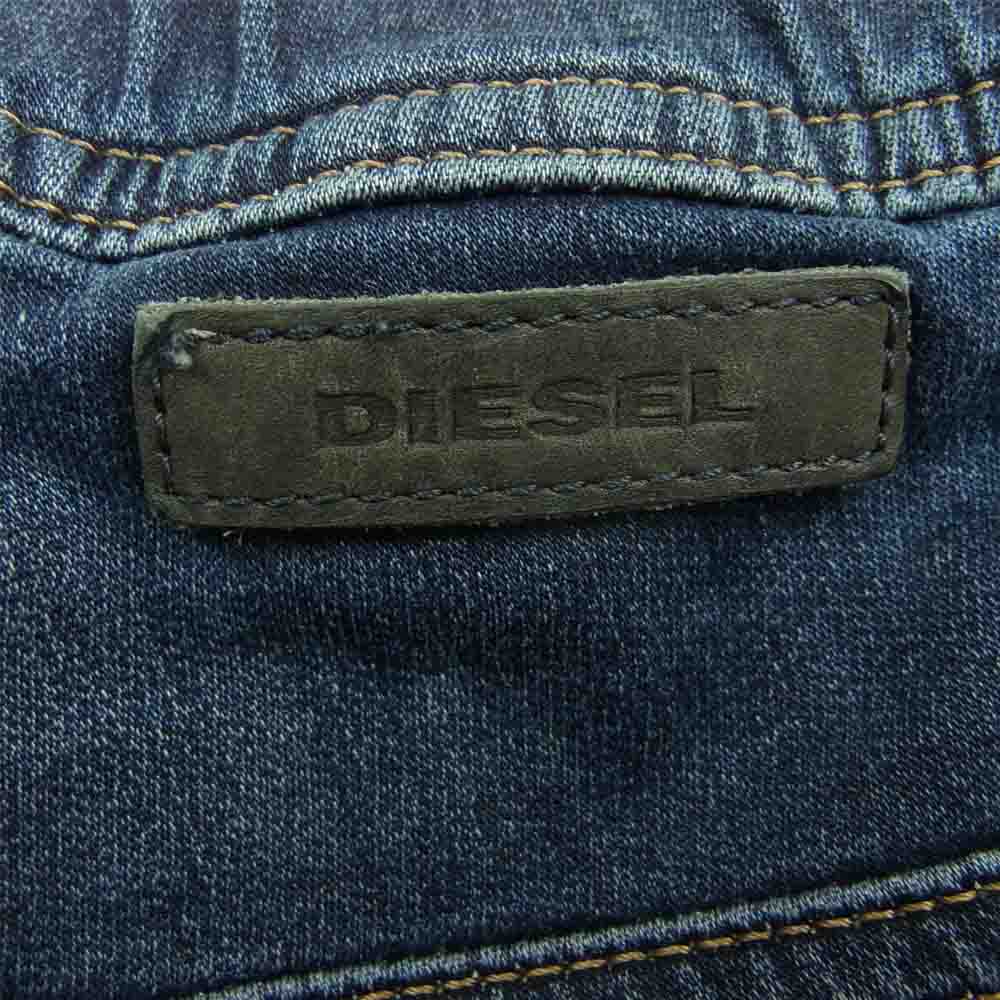 DIESEL ディーゼル ジョグジーンズ KROOLEY R-NE ダメージ加工 ストレッチ スウェットデニムパンツ インディゴブルー系 32【中古】