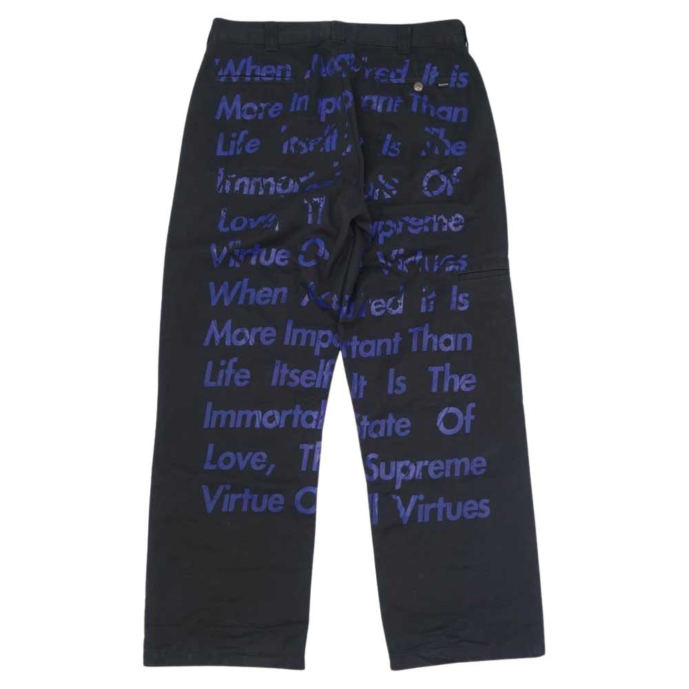 Supreme シュプリーム 21AW JUNYA WATANABE COMME des GARCONS MAN Printed Work Pant ジュンヤワタナベ コムデギャルソン マン プリント ワーク パンツ ブラック系 32【中古】