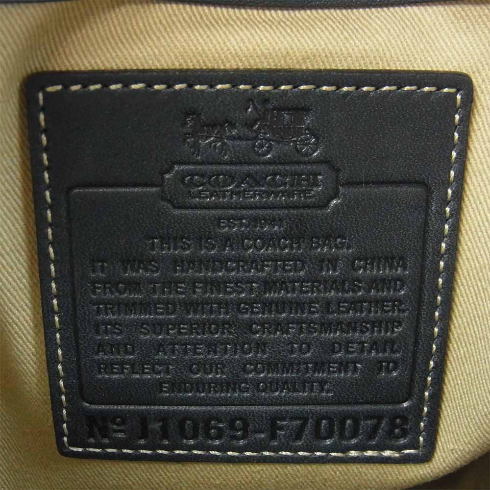 COACH コーチ F70078 ヘリテージストライプ シグネチャー ショルダー バッグ PVC 中国製 ベージュ系【中古】