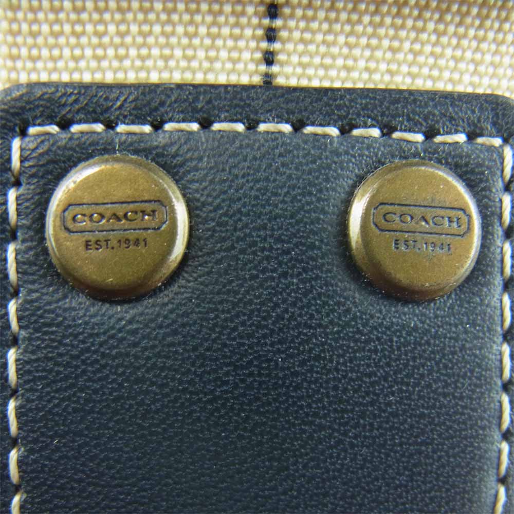 COACH コーチ F70078 ヘリテージストライプ シグネチャー ショルダー バッグ PVC 中国製 ベージュ系【中古】