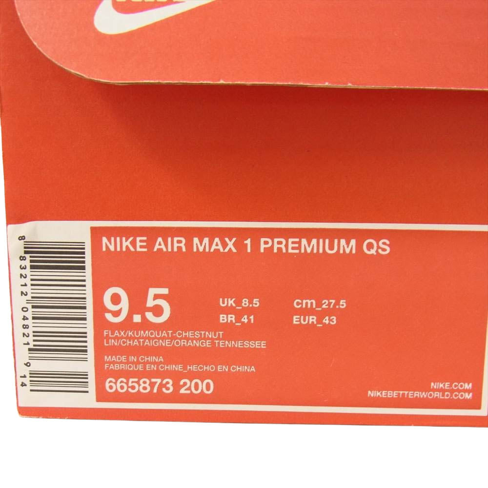 NIKE ナイキ 665873-200 AIR MAX 1 PREMIUM QS エアマックス 1 プレミアム クイックストライク "アトモス/サファリ" マルチカラー系 27.5cm【中古】