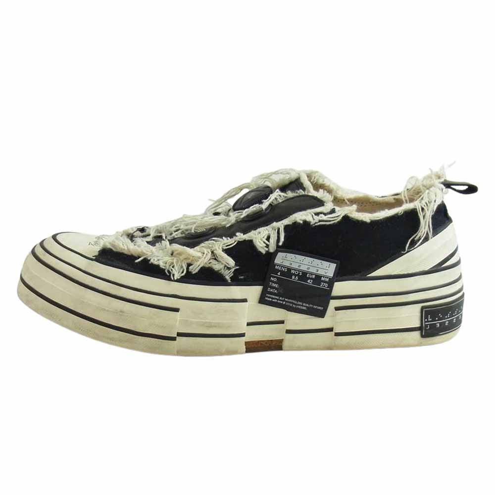 Yohji Yamamoto ヨウジヤマモト 20SS FN-E01-060 VESSEL Cotton Leather Combi Low Top Sneakers ベッセル ダイヤル式 ローカット スニーカー ブラック系 27cm【中古】