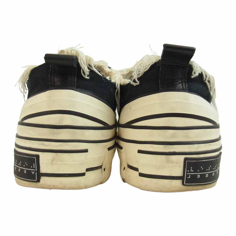 Yohji Yamamoto ヨウジヤマモト 20SS FN-E01-060 VESSEL Cotton Leather Combi Low Top Sneakers ベッセル ダイヤル式 ローカット スニーカー ブラック系 27cm【中古】