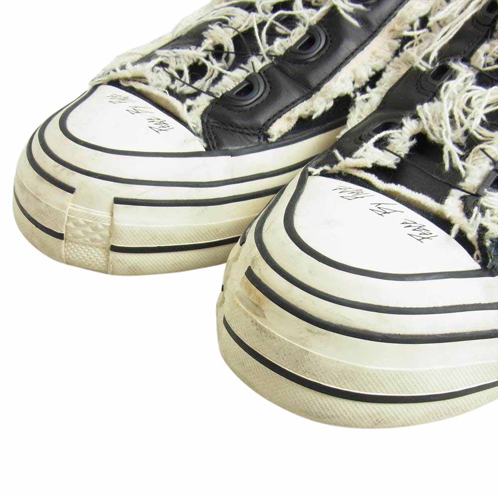 Yohji Yamamoto ヨウジヤマモト 20SS FN-E01-060 VESSEL Cotton Leather Combi Low Top Sneakers ベッセル ダイヤル式 ローカット スニーカー ブラック系 27cm【中古】