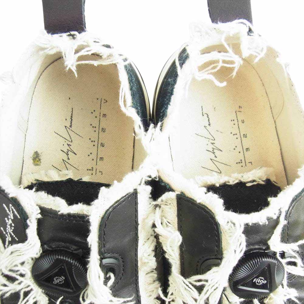 Yohji Yamamoto ヨウジヤマモト 20SS FN-E01-060 VESSEL Cotton Leather Combi Low Top Sneakers ベッセル ダイヤル式 ローカット スニーカー ブラック系 27cm【中古】