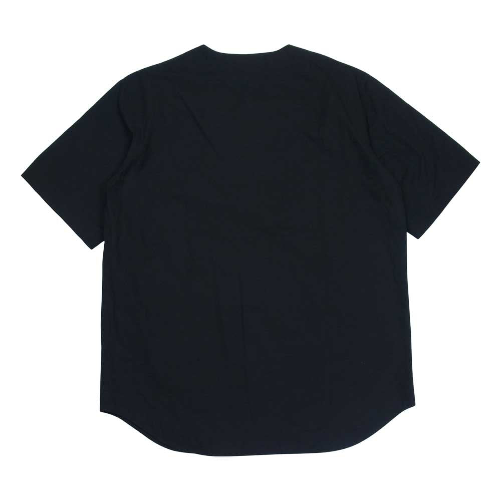 JIL SANDER ジルサンダー JSMU601126 MU244200 ノーカラー ジップ 半袖 シャツ ブラック系 50【美品】【中古】