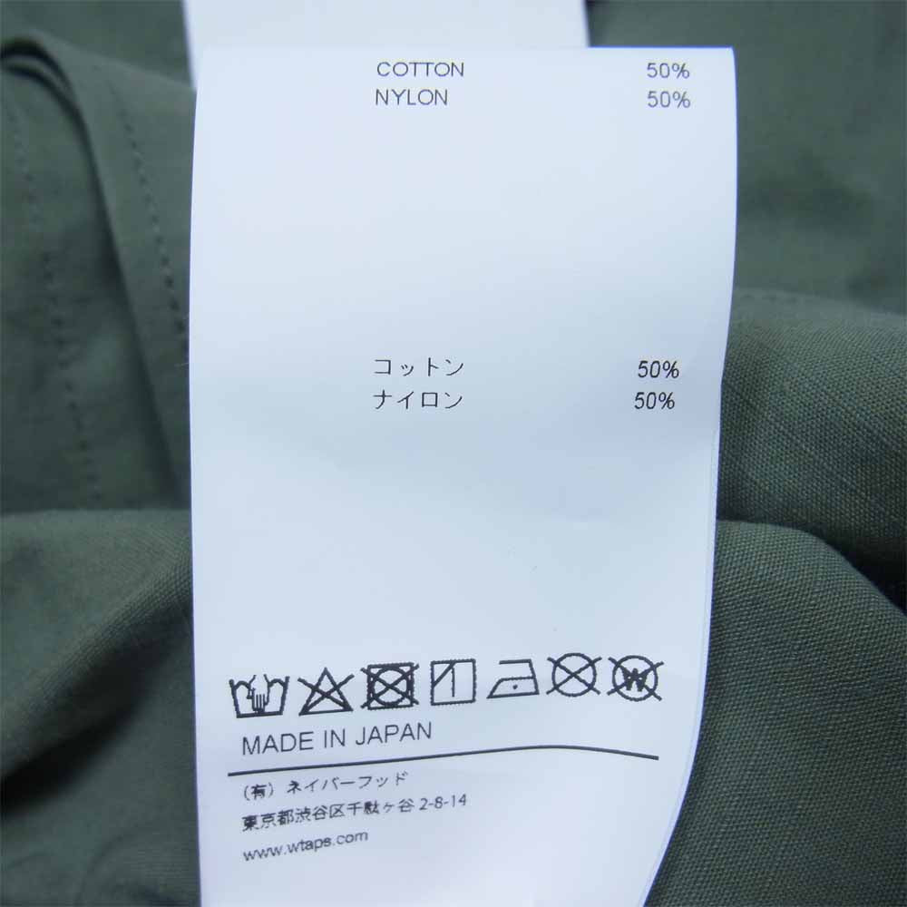 WTAPS ダブルタップス WVDT-SHM01 WMILL - LS 01 / LS / NYCO. RIPSTOP リップストップ 長袖 シャツ OliveDrab 3【美品】【中古】