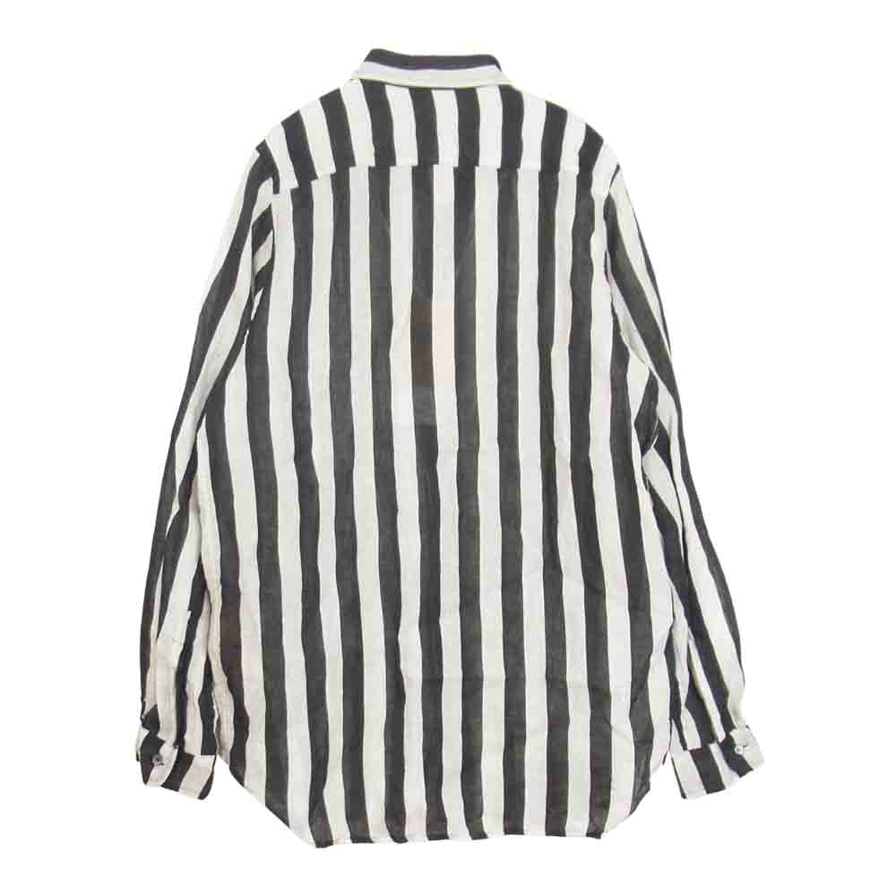 Paul Harnden ポールハーデン 国内正規品 Mens Easy Shirt Stripe メンズ イージー シャツ ストライプ リネン ブラック系 XL【美品】【中古】