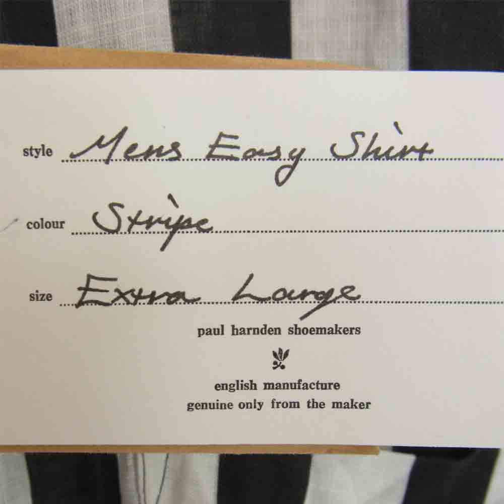 Paul Harnden ポールハーデン 国内正規品 Mens Easy Shirt Stripe メンズ イージー シャツ ストライプ リネン ブラック系 XL【美品】【中古】