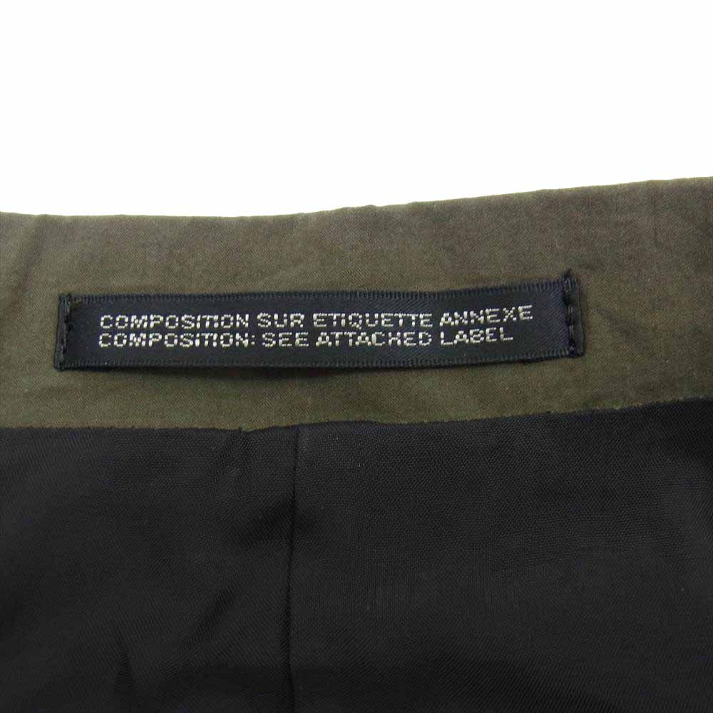 Yohji Yamamoto ヨウジヤマモト POUR HOMME プールオム 22SS HG-J28-820 80 TWILL OUMI BLEACHED COTTON+NAYRON/PE STRIPE LEFT DOUBLE LAYERD JACKET アシンメトリー レイヤード ジャケット モスグリーン系 4【新古品】【未使用】【中古】