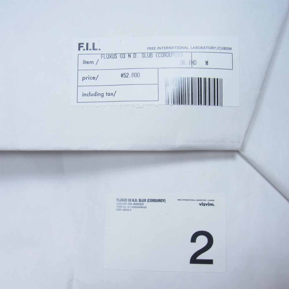 VISVIM ビズビム 14AW 0114205008022 FLUXUS 03 N.D. SLUB CORDUROY フルクサス コーデュロイ パンツ DK.indigo 2【中古】