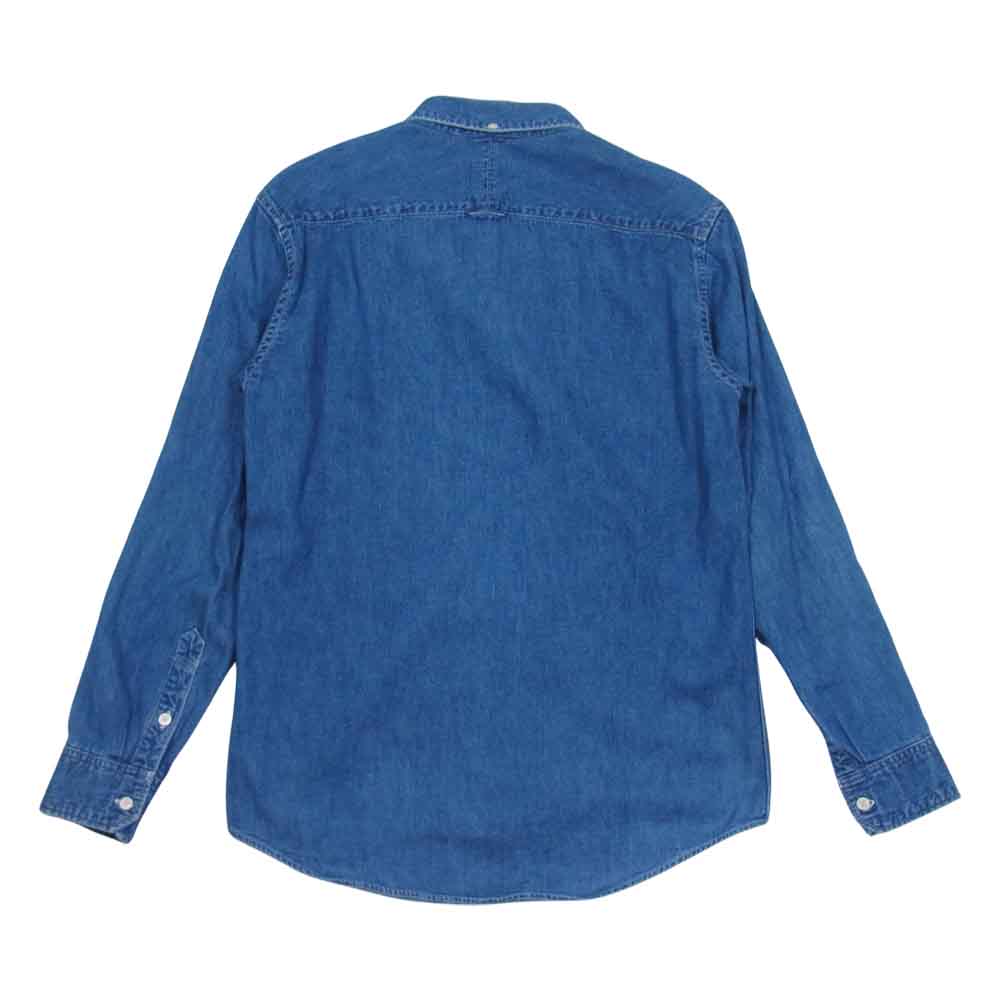 VISVIM ビズビム 13AW 0113205007003 SS B.D. SHIRT DAMAGED ユーズド加工 デニム ボタンダウン 長袖 シャツ インディゴブルー系 2【中古】