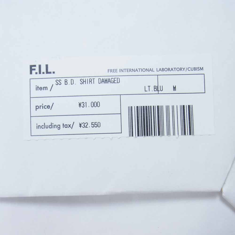 VISVIM ビズビム 13AW 0113205007003 SS B.D. SHIRT DAMAGED ユーズド加工 デニム ボタンダウン 長袖 シャツ インディゴブルー系 2【中古】