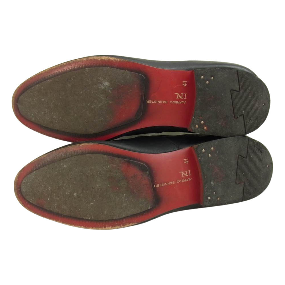 alfredoBANNISTER アルフレッドバニスター レザー スリッポン ブラック系 41【中古】