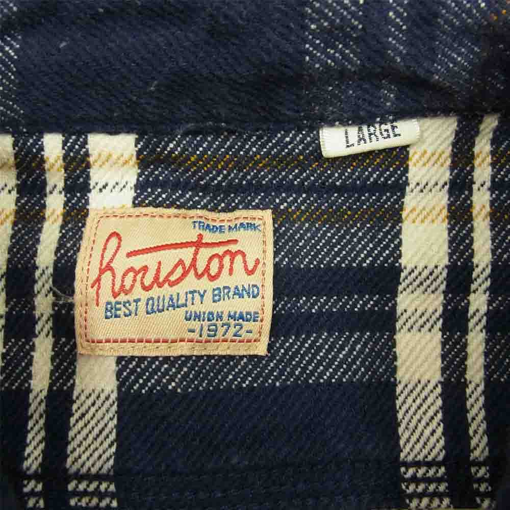 HOUSTON ヒューストン チェック ネル シャツ ネイビー系 L【中古】
