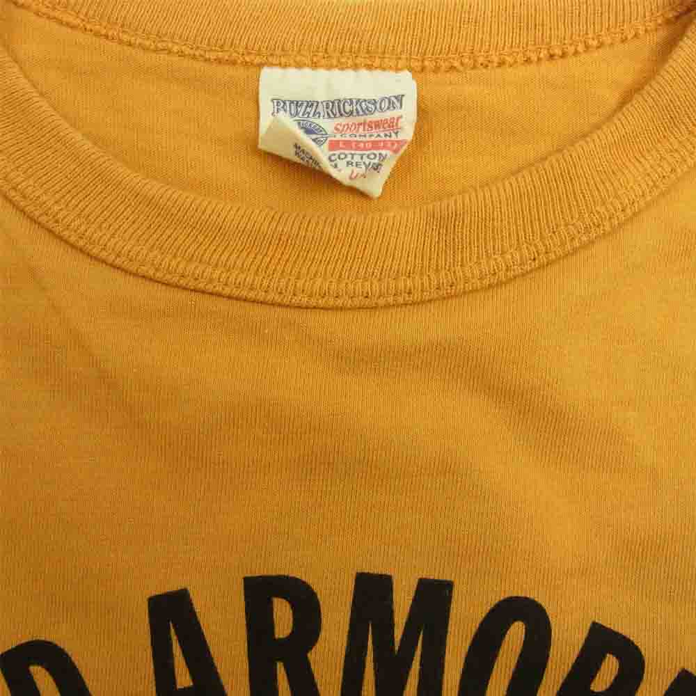 Buzz Rickson's バズリクソンズ BR77041 2nd ARMORED DIV プリント 半袖 Tシャツ イエロー系 L【中古】