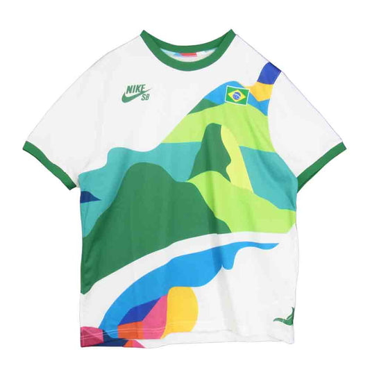 NIKE SB ナイキエスビー CT6087-100 Ringer Jersey QS BRAZIL スケートボードユニフォーム ブラジル リンガー ジャージ BRAZIL マルチカラー系 L【美品】【中古】