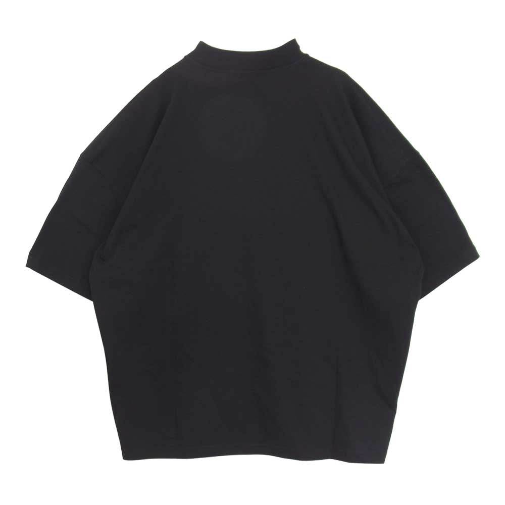 JIL SANDER ジルサンダー JSMS706022 MS247308 ボトルネック 五分袖 カットソー オーバーサイズ モックネック Tシャツ  ブラック系 S【極上美品】【中古】