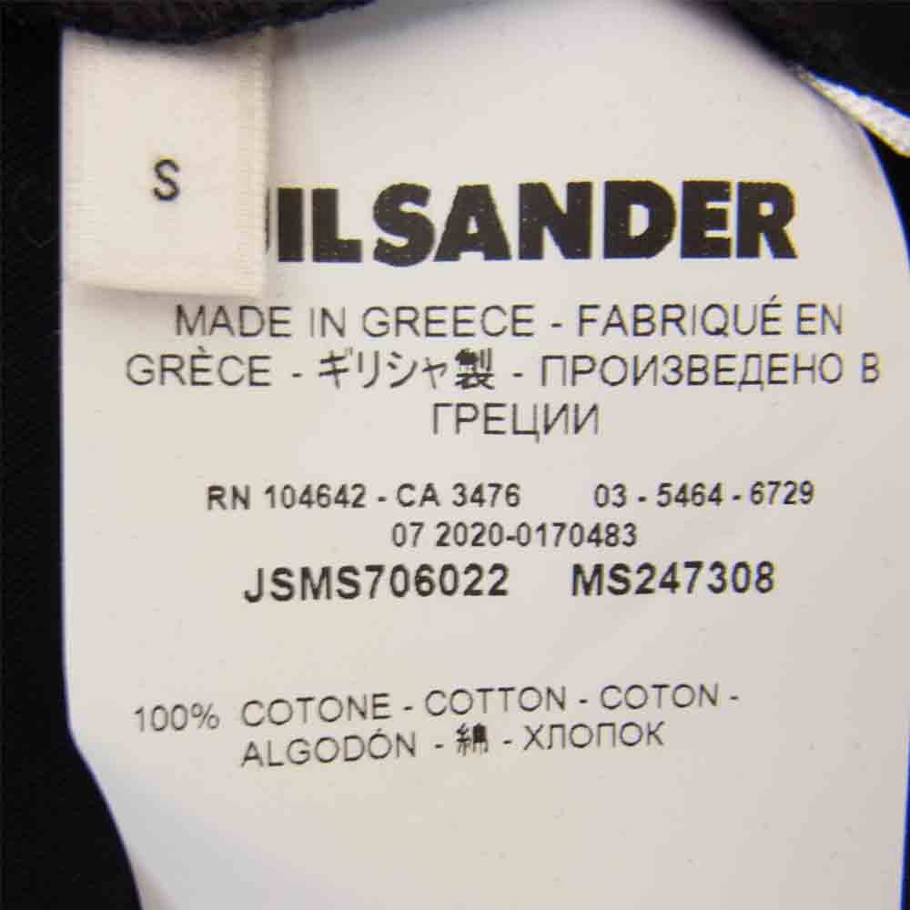 JIL SANDER ジルサンダー JSMS706022 MS247308 ボトルネック 五分袖 カットソー オーバーサイズ モックネック Tシャツ  ブラック系 S【極上美品】【中古】