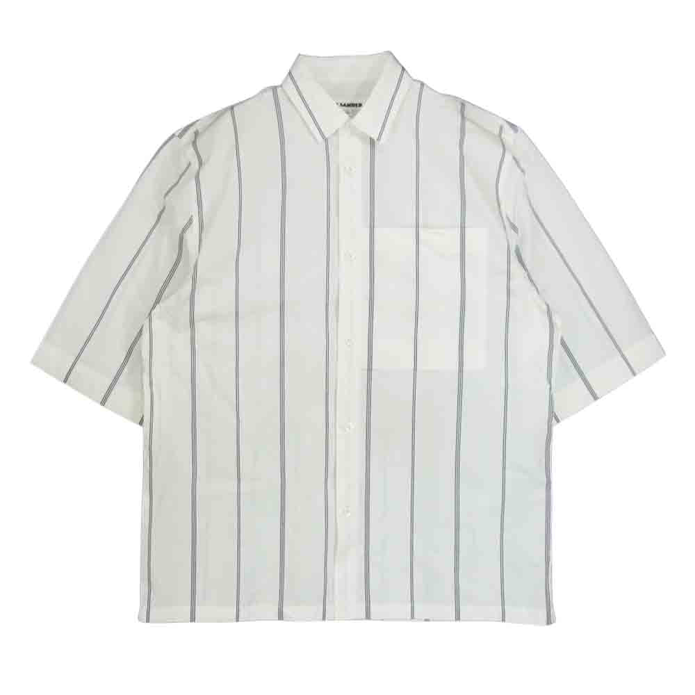 JIL SANDER ジルサンダー 19SS JSUO742228 MO245010 SILENCE STRIPED COTTON-POPLIN SHIRT ストライプ  ホワイト系 38/15【中古】