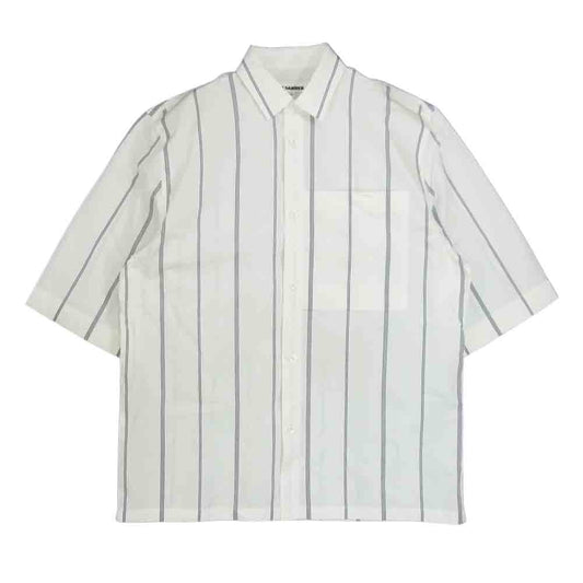 JIL SANDER ジルサンダー 19SS JSUO742228 MO245010 SILENCE STRIPED COTTON-POPLIN SHIRT ストライプ  ホワイト系 38/15【中古】