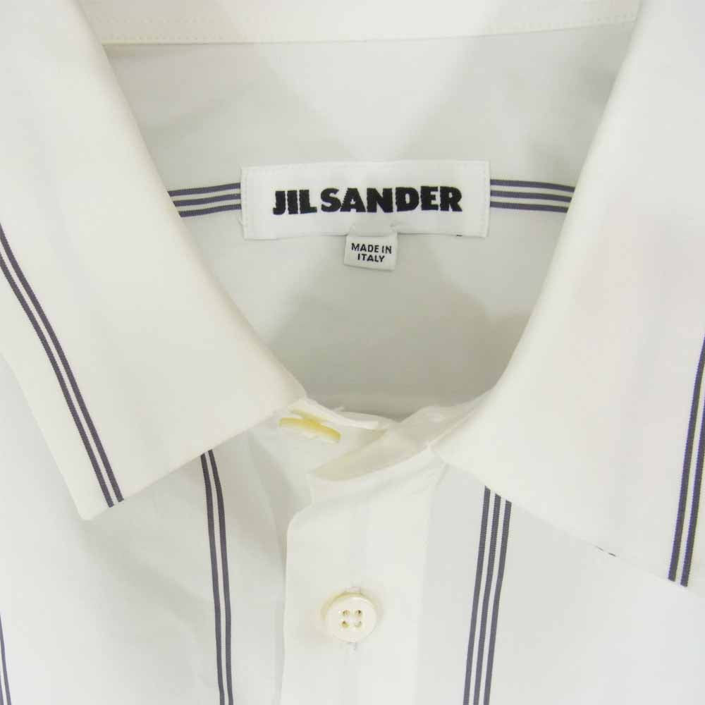 JIL SANDER ジルサンダー 19SS JSUO742228 MO245010 SILENCE STRIPED COTTON-POPLIN SHIRT ストライプ  ホワイト系 38/15【中古】