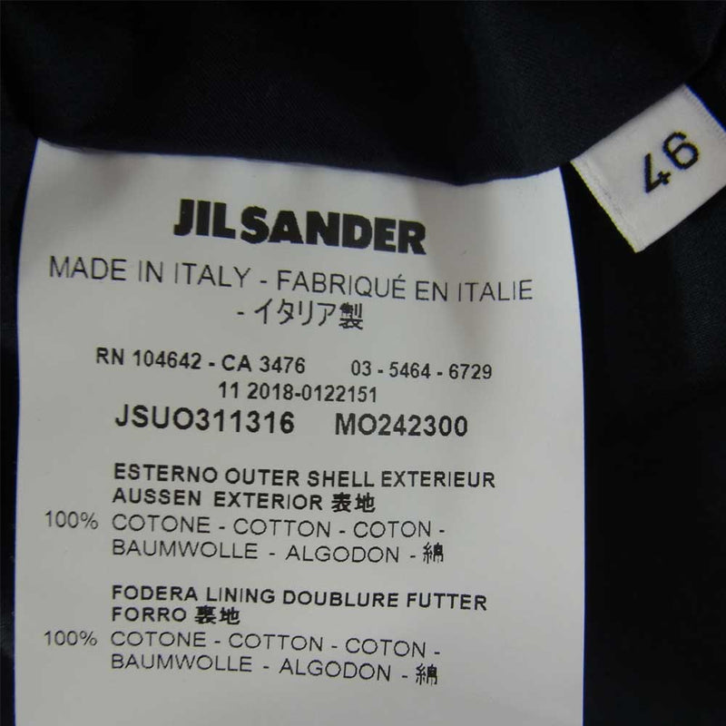 JIL SANDER ジルサンダー JSUO311316 MN242300 tailored cotton trousers コットンタイプライター イージー トラウザー パンツ ネイビー ネイビー系 46【中古】