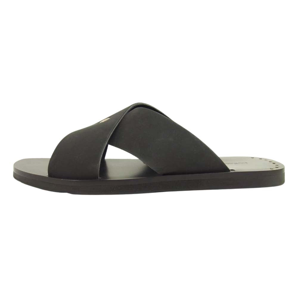 JIL SANDER ジルサンダー JI34502A イタリア製 Rubber Crisscross Strap Sandal クロスストラップ サンダル ブラック系 41【美品】【中古】