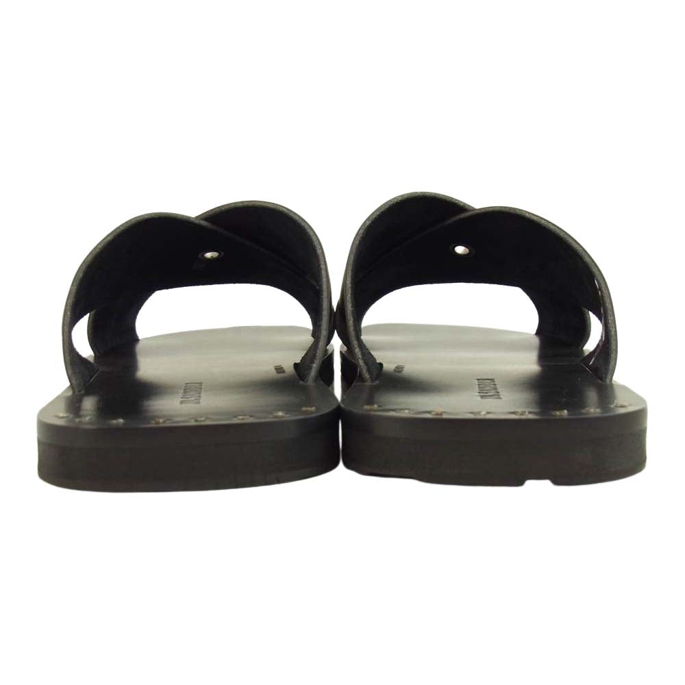JIL SANDER ジルサンダー JI34502A イタリア製 Rubber Crisscross Strap Sandal クロスストラップ サンダル ブラック系 41【美品】【中古】