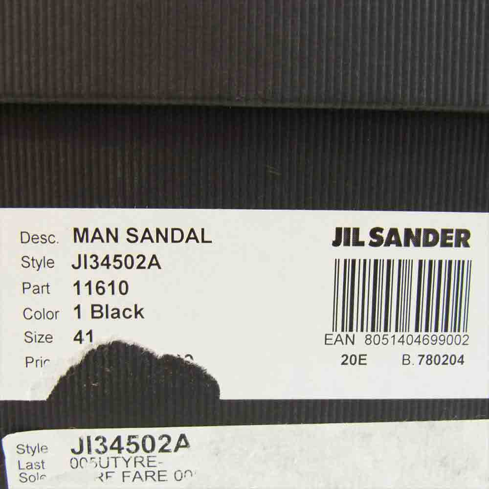 JIL SANDER ジルサンダー JI34502A イタリア製 Rubber Crisscross Strap Sandal クロスストラップ サンダル ブラック系 41【美品】【中古】