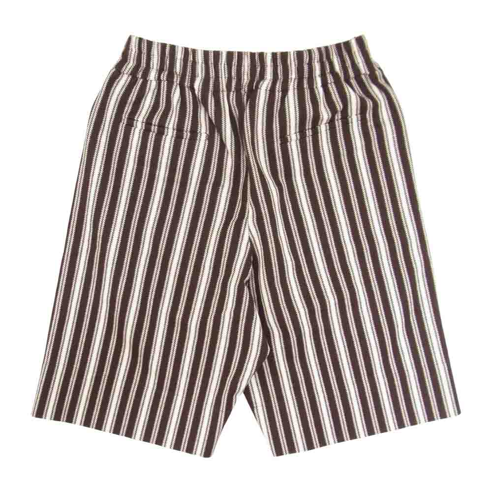 ジルサンダープラス 20SS JPUQ707518 MQ248618 ストライプ イージー ショーツ ハーフパンツ ブラウン系 S【美品】【中古】
