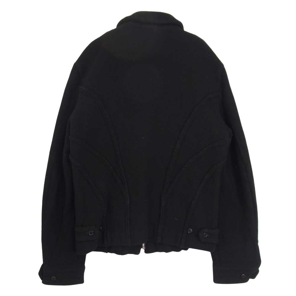 COMME des GARCONS コムデギャルソン HOMME PLUS オムプリュス 03AW カーブ期 アーカイブ PK-J049 カーブパネル 製品染め加工 ウール ジップ ブルゾン ブラック系 サイズ表記無【中古】