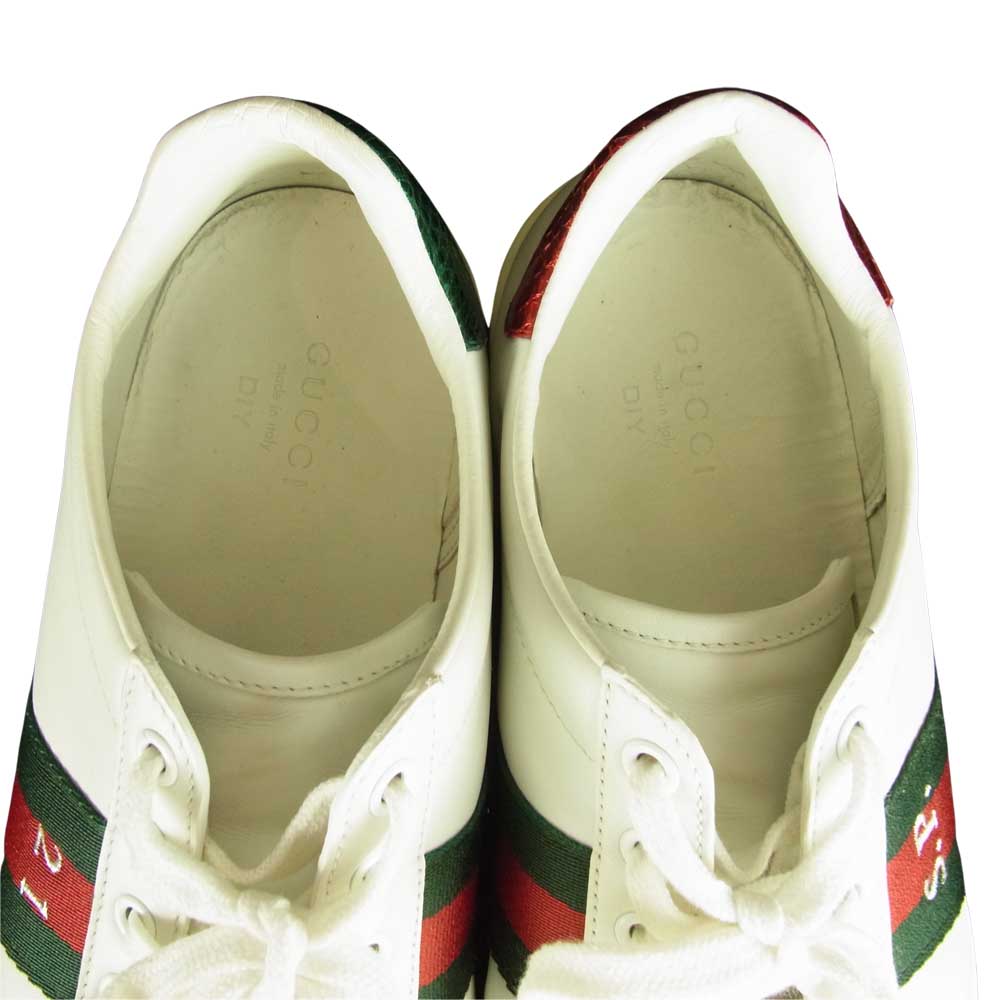 GUCCI グッチ シェリーライン ローカット イニシャル刺繍入り スニーカー ホワイト系 37.5【中古】
