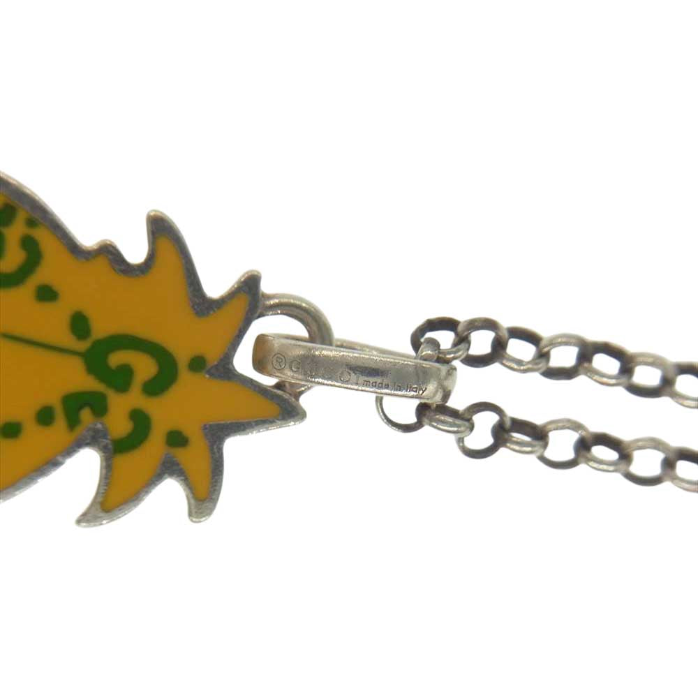 GUCCI グッチ ゴースト GG パイナップル ネックレス イエロー系 シルバー系【中古】