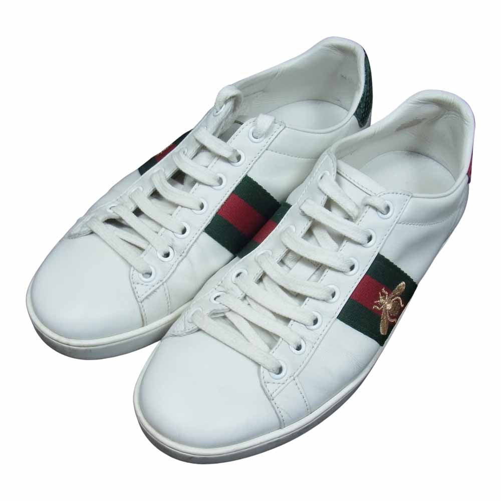 GUCCI グッチ ビー刺繍 シェリーライン スニーカー ホワイト系 37.5【中古】