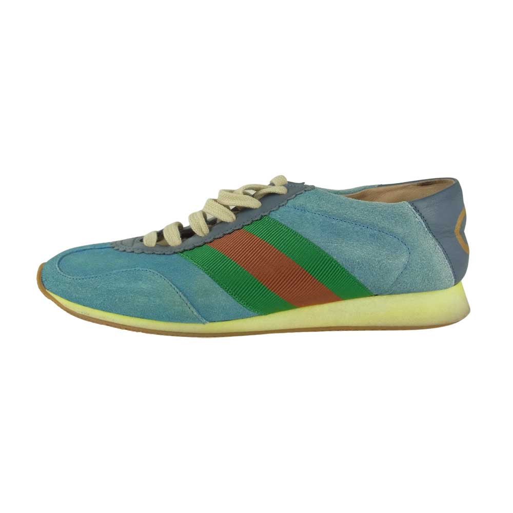 GUCCI グッチ シェリーライン スエード スニーカー ブルー ブルー系 37.5【中古】